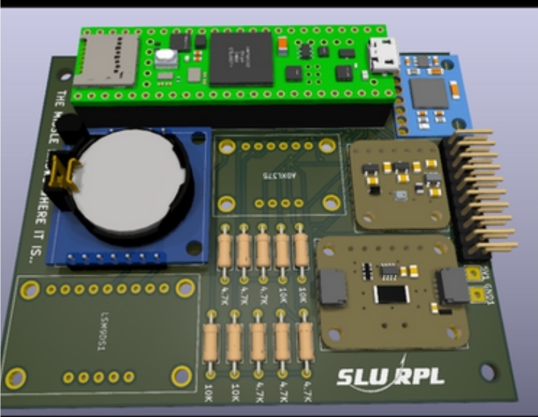 Flight computer PCB render